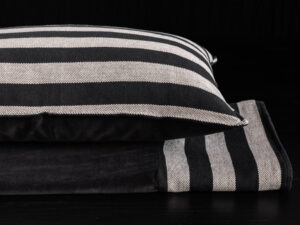 NEW IN! Almohadón Telar Algodón Rayado y Terciopelo